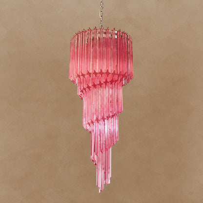 Spiral Prism Glass Chandelier 15.7"