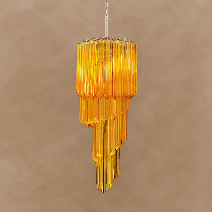 Spiral Prism Glass Chandelier 15.7"