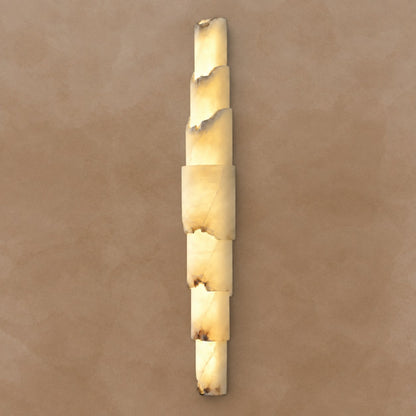 Stravelle Layered Alabaster Organic Modern Wall Sconce