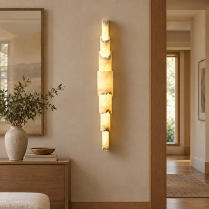 Stravelle Layered Alabaster Organic Modern Wall Sconce