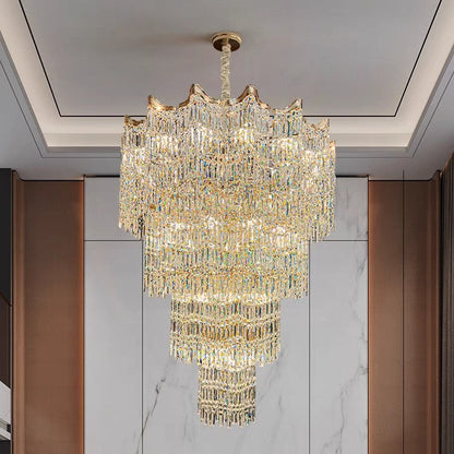 Extra Large Luxury Multi-tiered Crystal Chandelier for Foyer/Staircase
