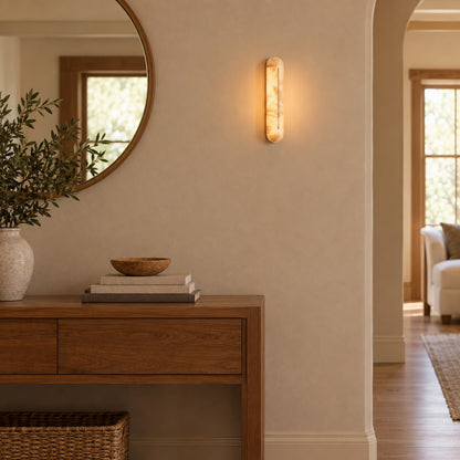 Valora Spanish Alabaster Minimalist Wall Sconce 18.1"