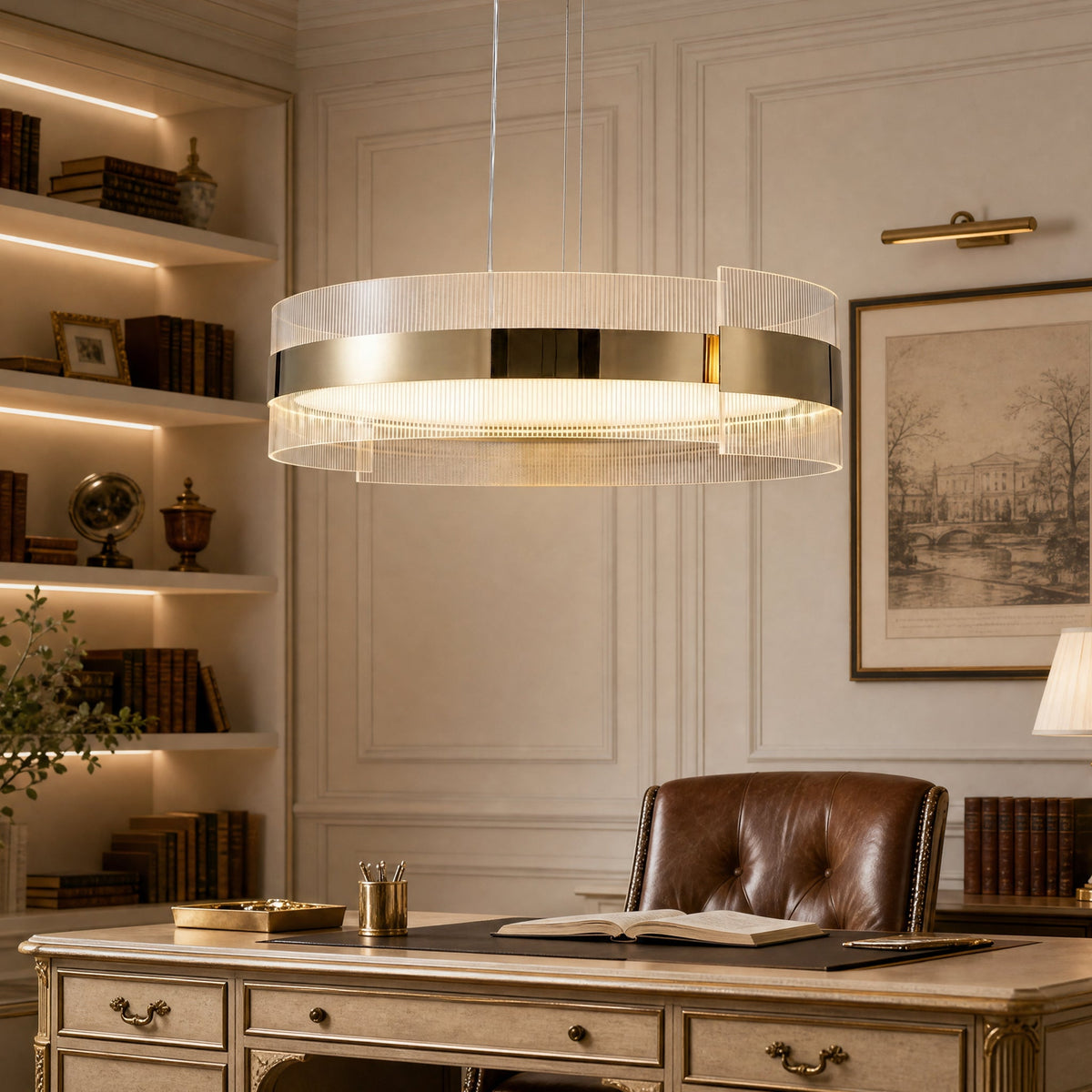 Ribbon Round Modern Chandelier