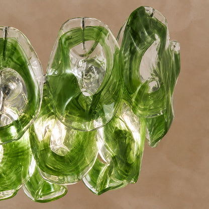 Verdalia Sculptural Green Glass Linear Chandelier 39.4" 47.2"