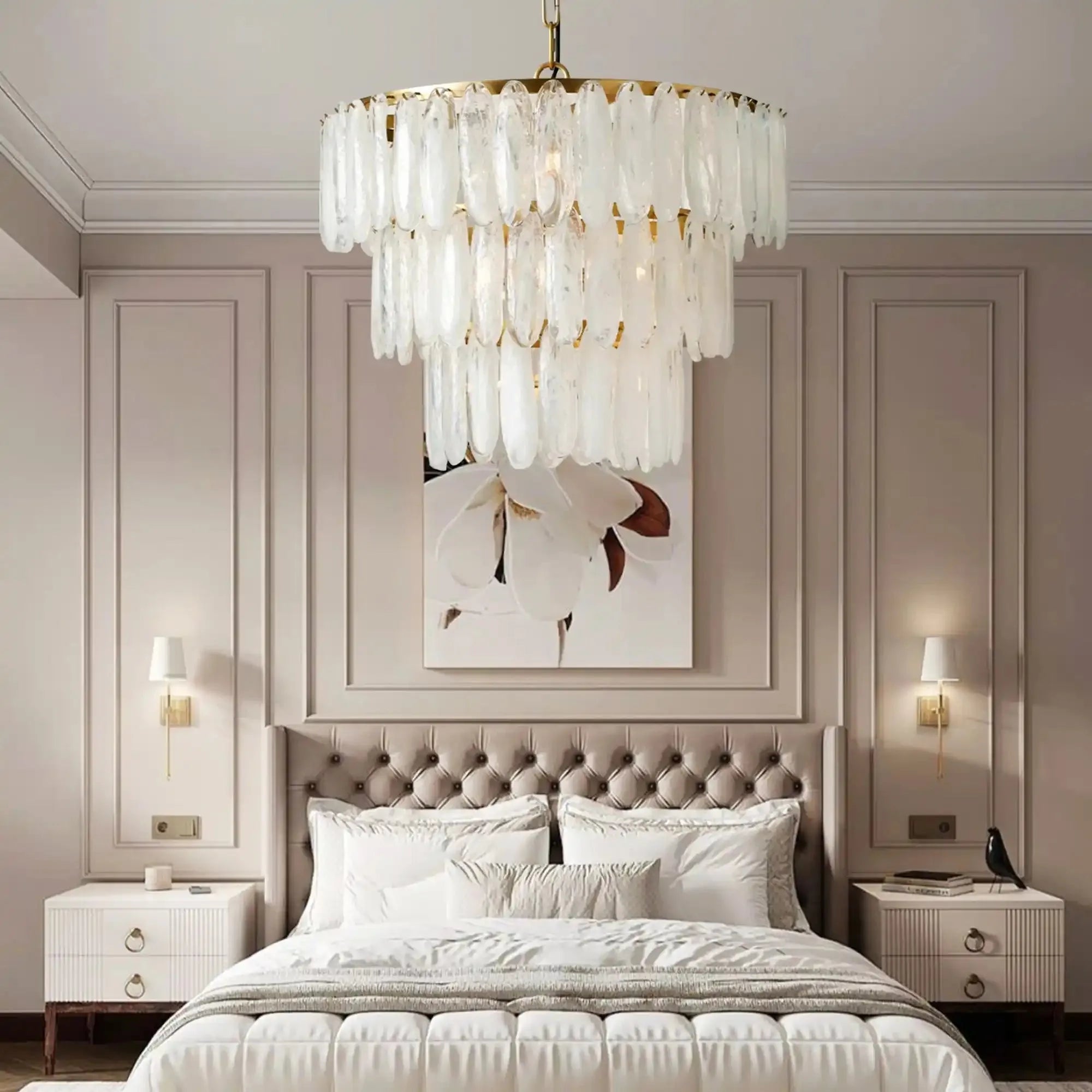 Verna 3-Tier Chandelier in brass - dining room lighting