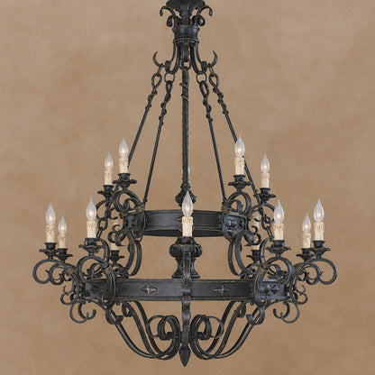 Vintage Iron Simple Candle Art Chandelier for Living Room / Villa / Stairs
