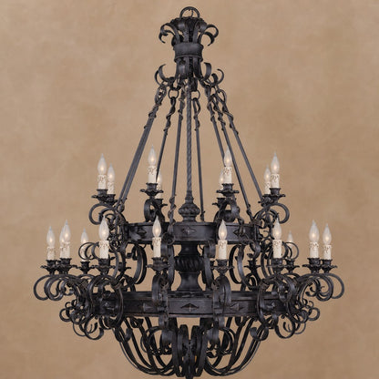 Vintage Iron Simple Candle Art Chandelier for Living Room / Villa / Stairs
