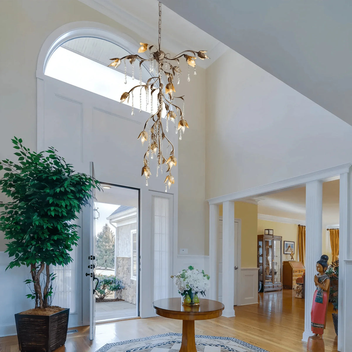 Vermelia Cascade Chandelier styled in a modern dining room