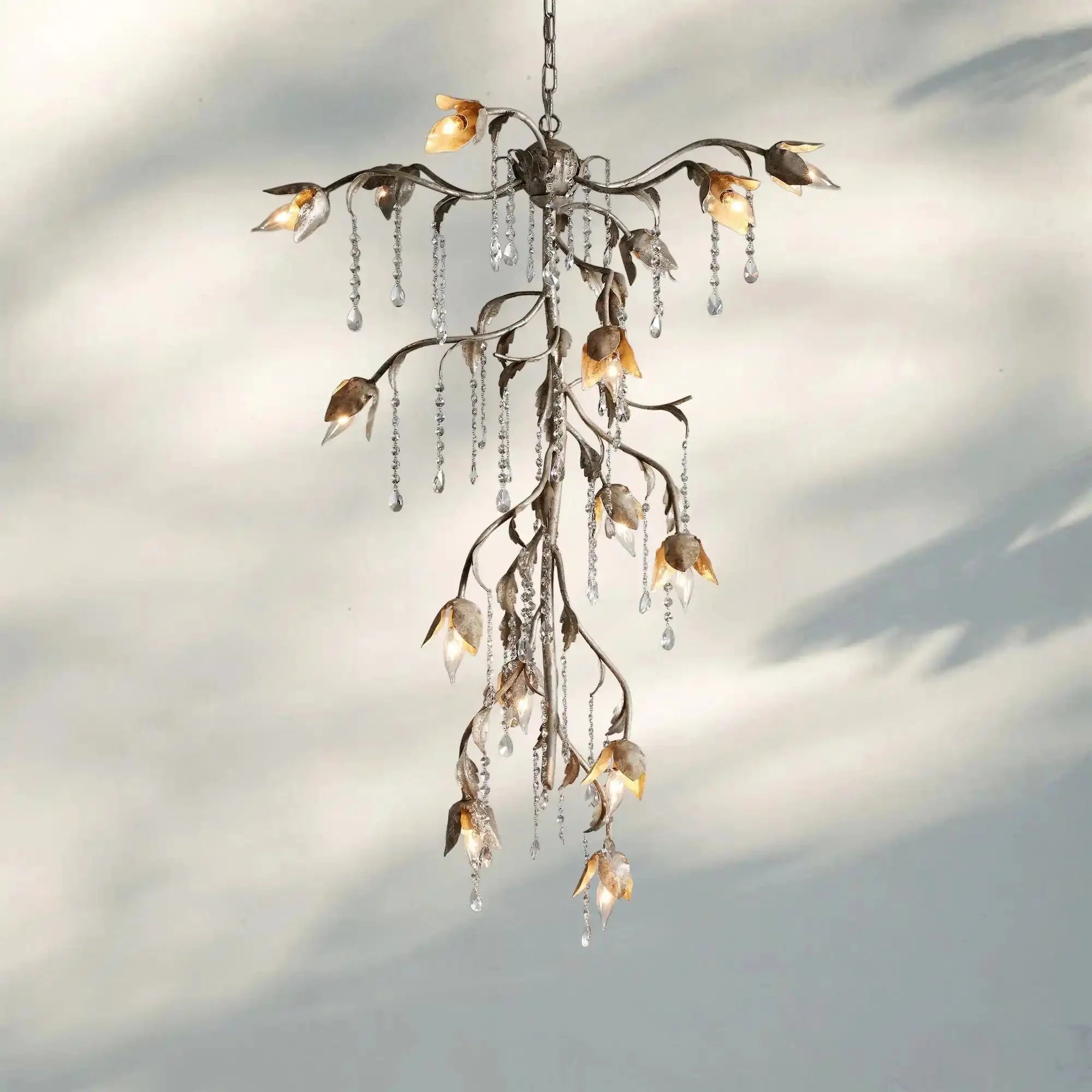 Viticcia Cascade Chandelier in clear by Blush Lighting