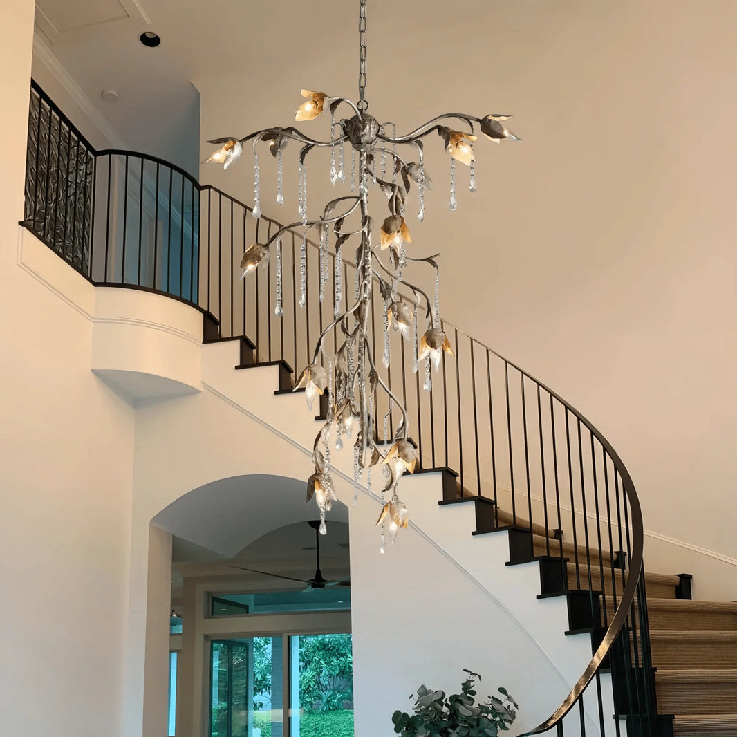 Vermelia Cascade Chandelier in clear - modern dining room lighting