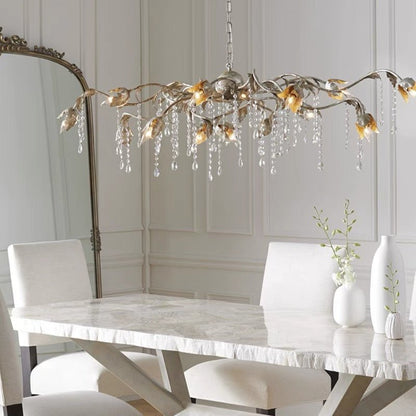 Vermelia Rectangular Chandelier 52" 61" 71" in clear - modern dining room lighting