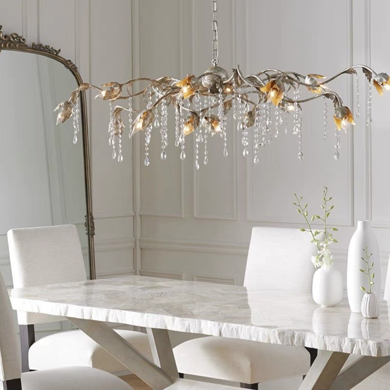 Viticcia Rectangular Chandelier 52" 61" 71" in clear - modern dining room lighting