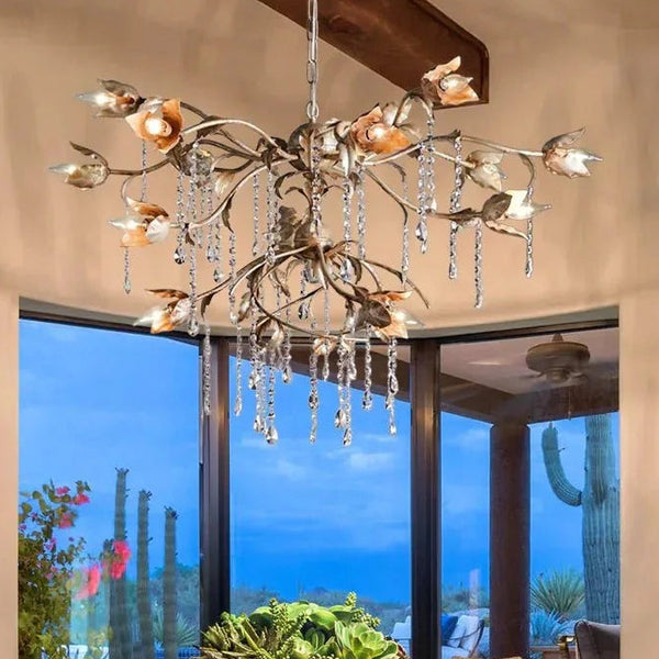 Viticcia Round Chandelier in clear - modern dining room lighting