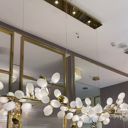 Modern Nordic Creative Art Designer Ring/Linear Pure White Grape Chandelier for Living/Dining Room