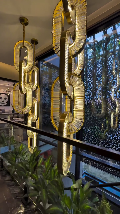 Luxury Crystal Chain Pendant Chandelier for High Ceilings