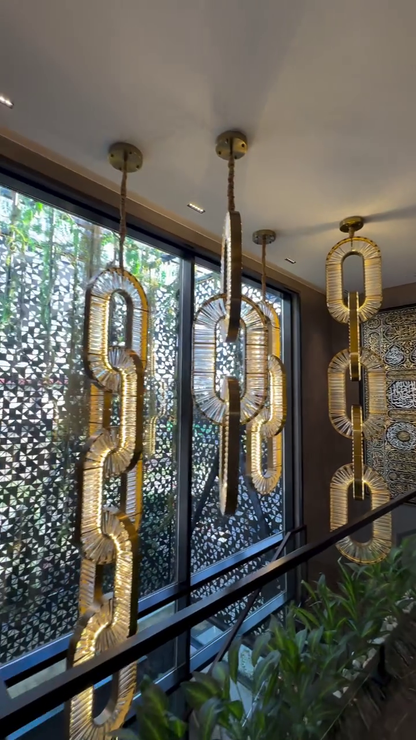 Luxury Crystal Chain Pendant Chandelier for High Ceilings