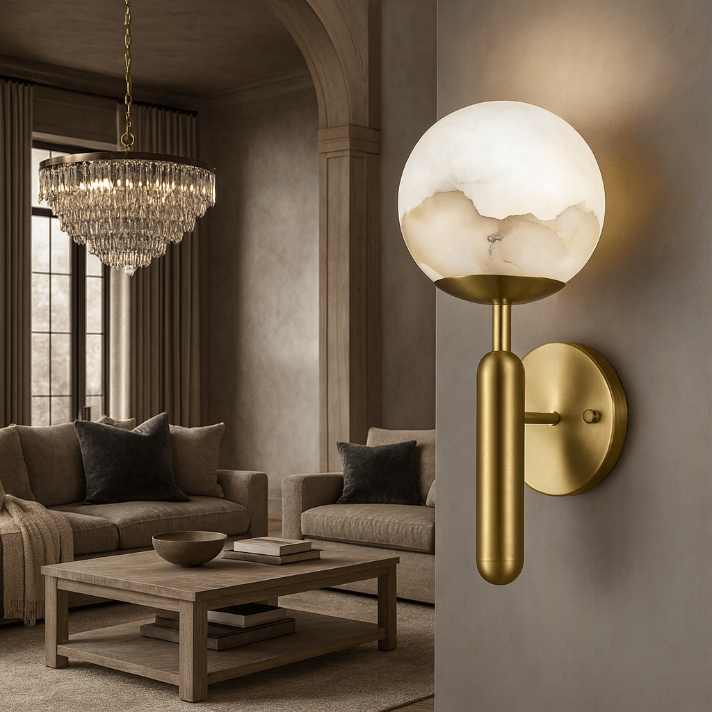 Orla Marble Sphere Wall Sconce
