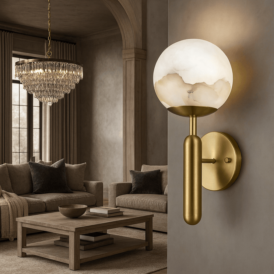 Orla Marble Sphere Wall Sconce