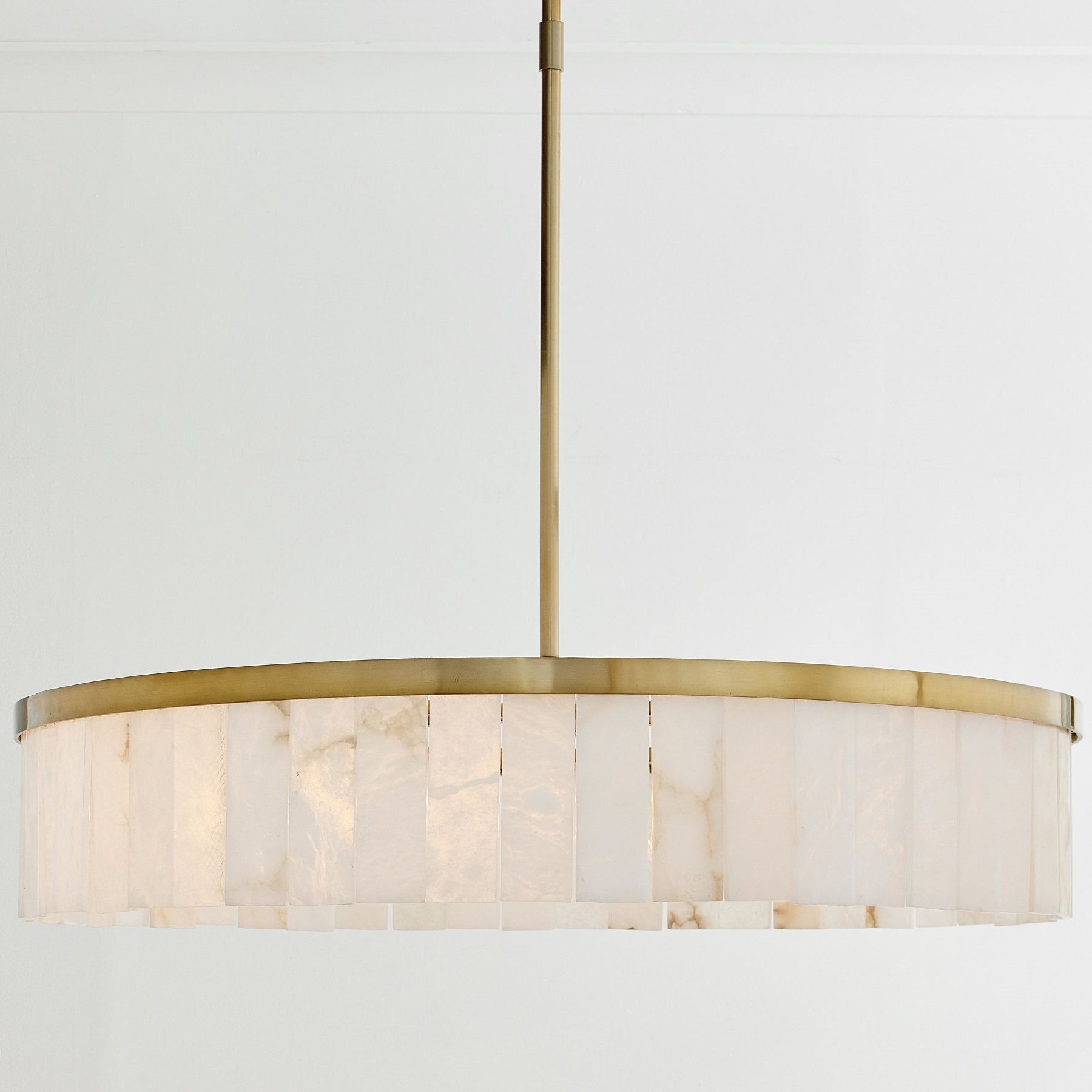 Windham Alabaster One-Tile Round Chandelier