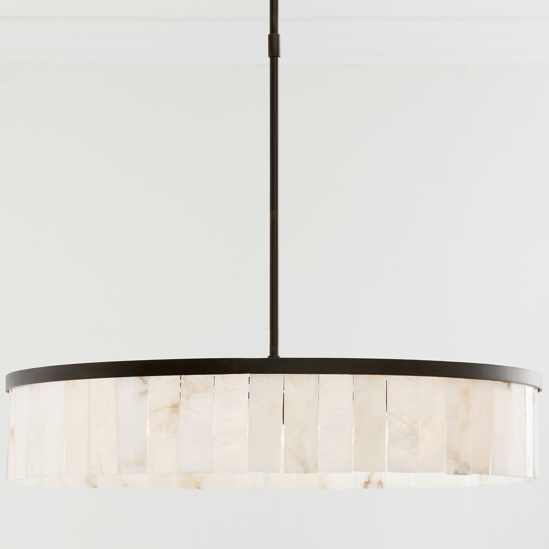 Windham Alabaster One-Tile Round Chandelier