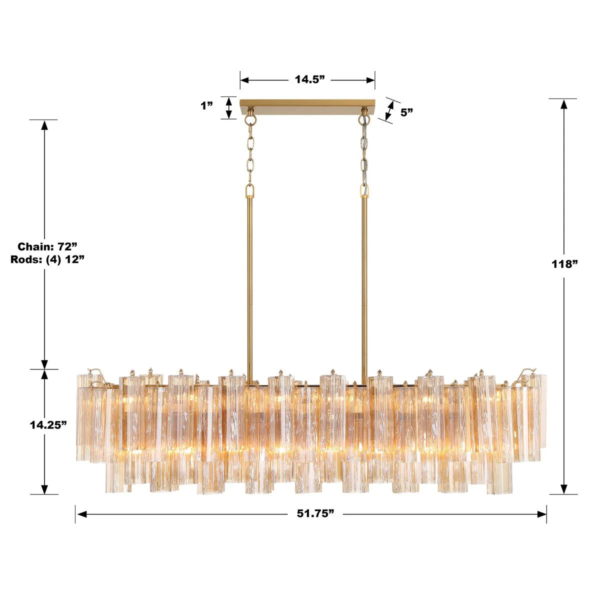 Addis Linear Chandelier 51''