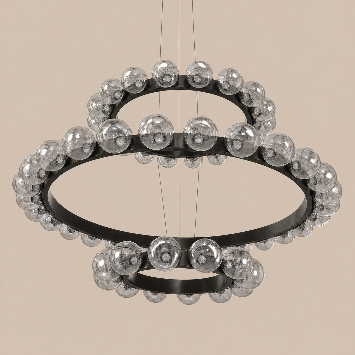 Electroplated Glass Chandelier in a dining room