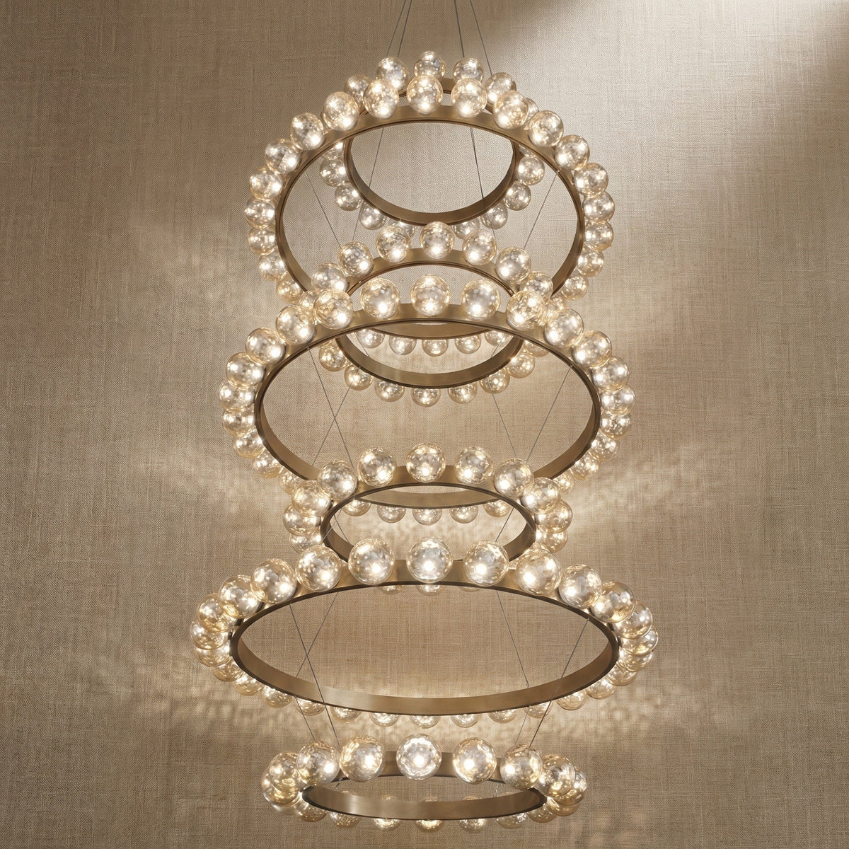 Chandelier For High Ceiling in champagne gold