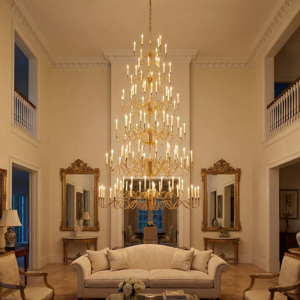 Large Chandelier in a living room