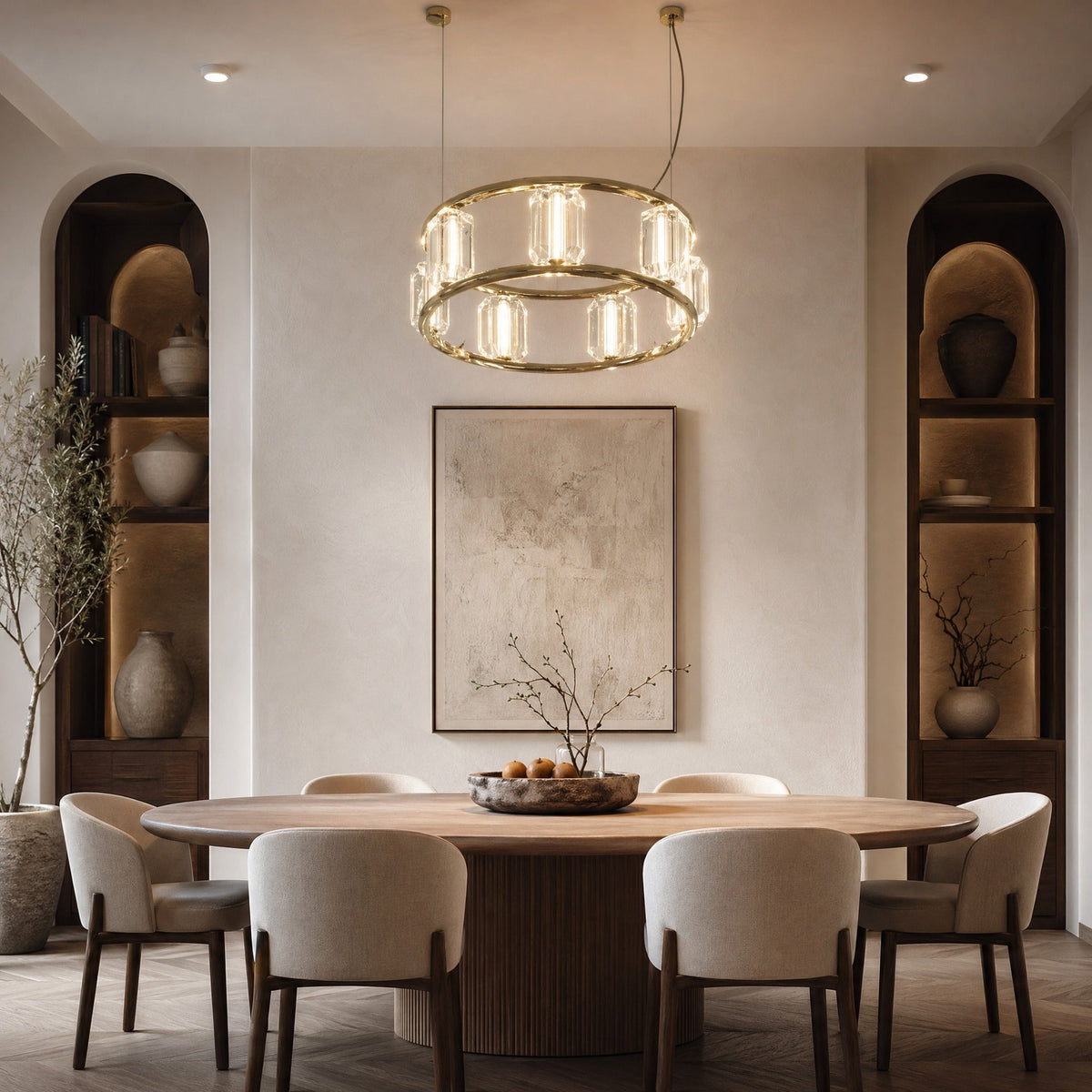 Contemporary Chandelier in a dining room