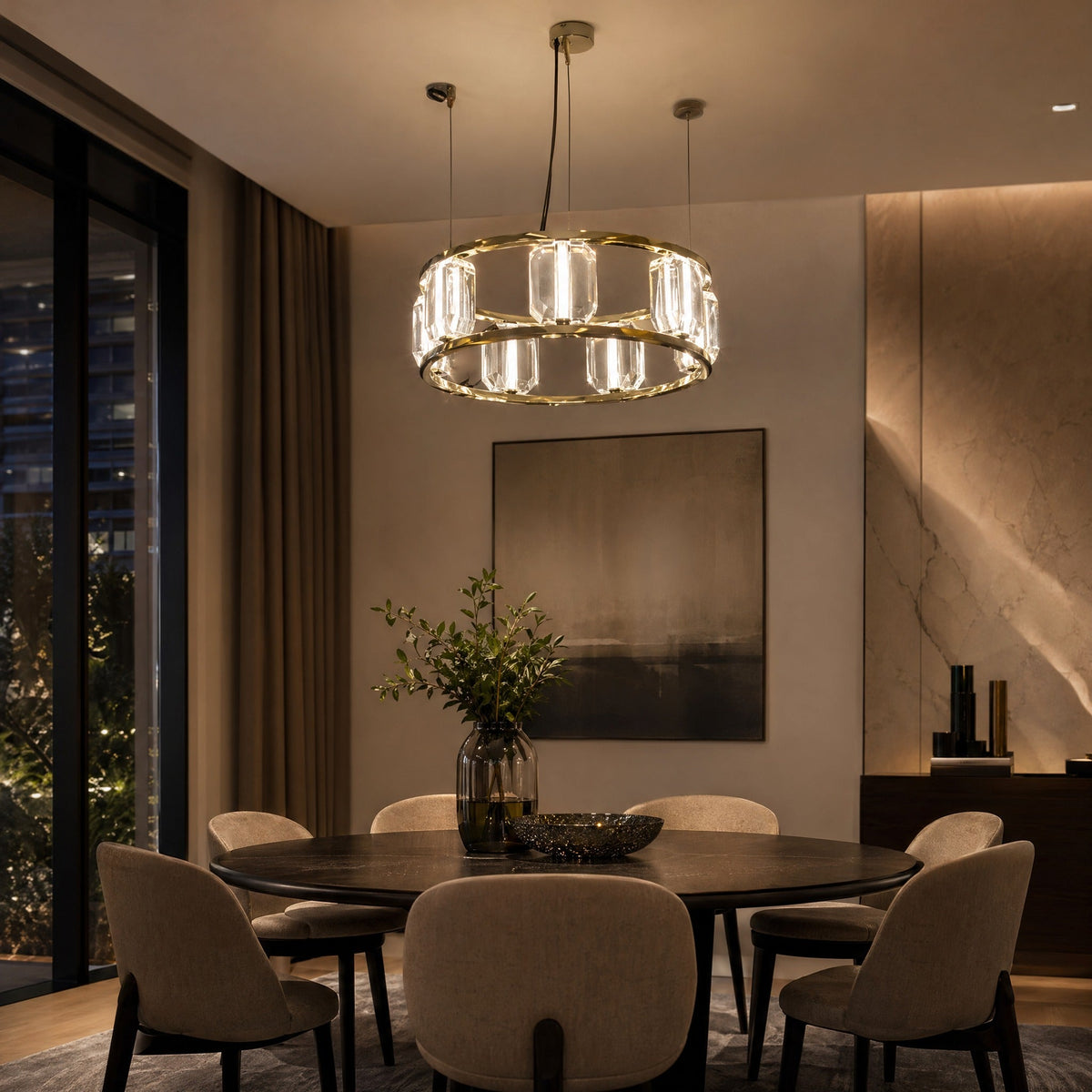 Dining Room Chandelier in champagne gold