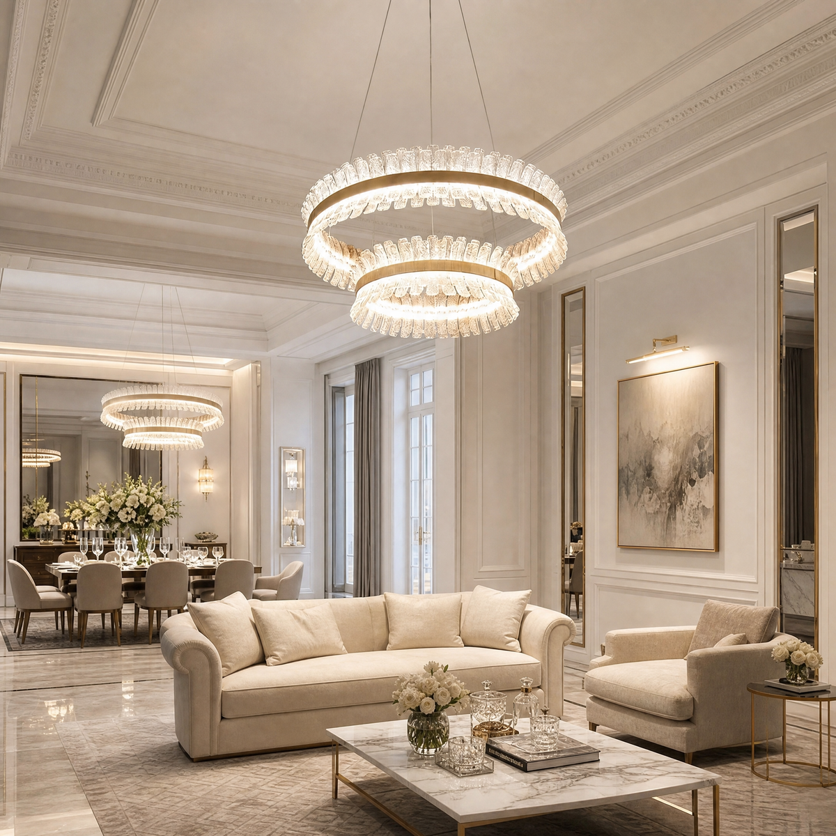 Modern Chandelier in a foyer