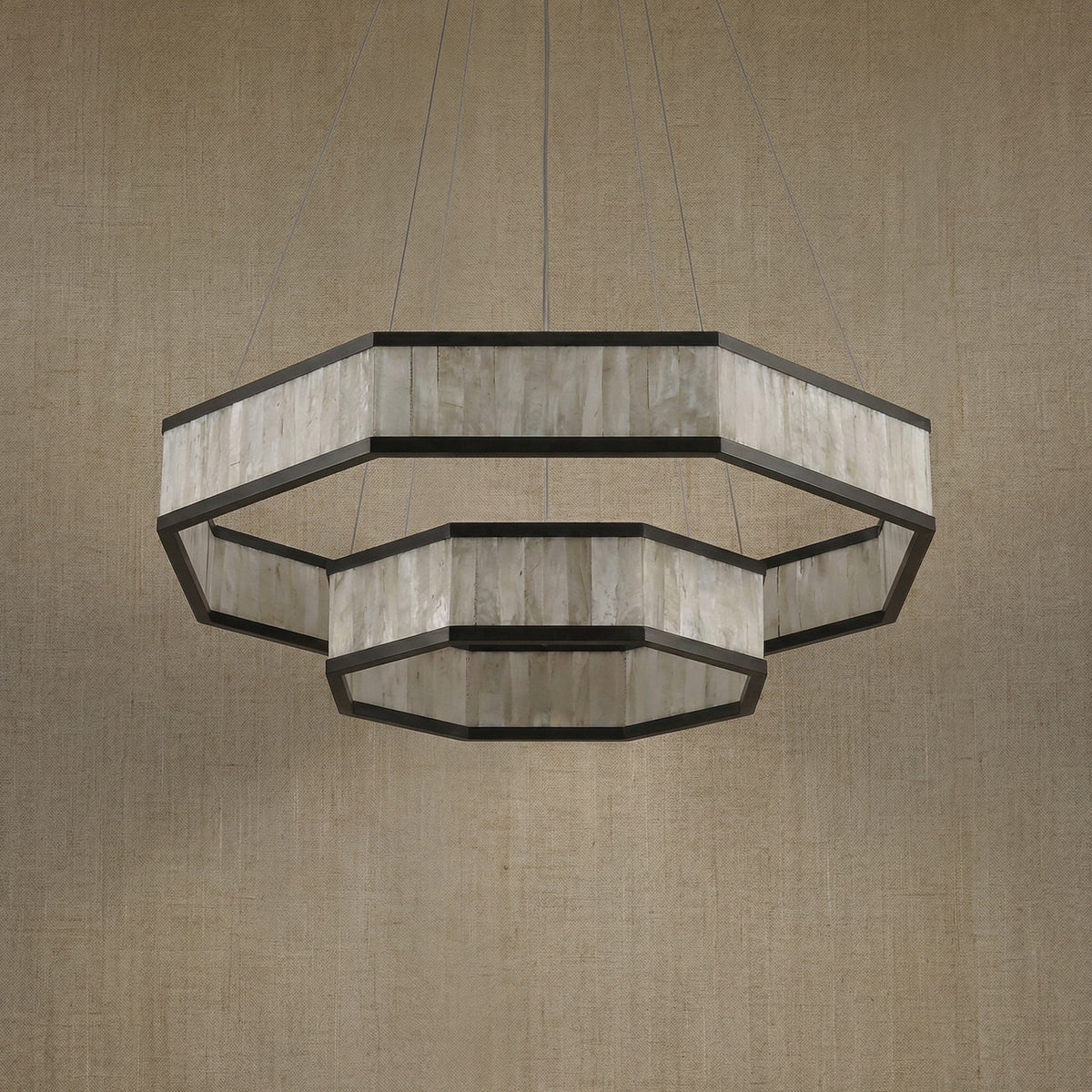 Natural Stone Pendant Light in a living room