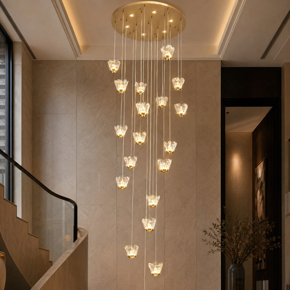 Glass Pendant Light in a dining room