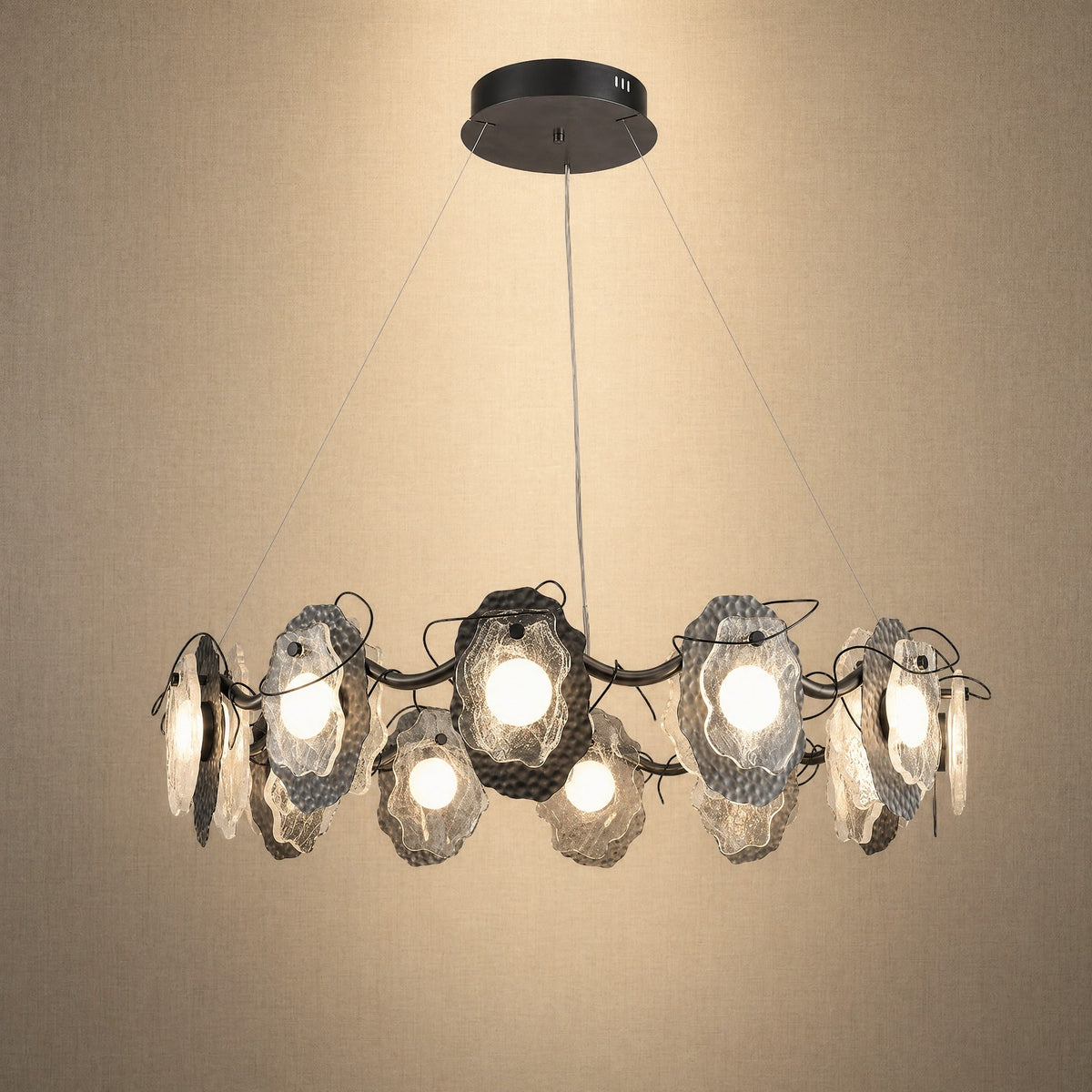 Modern Chandelier in gold