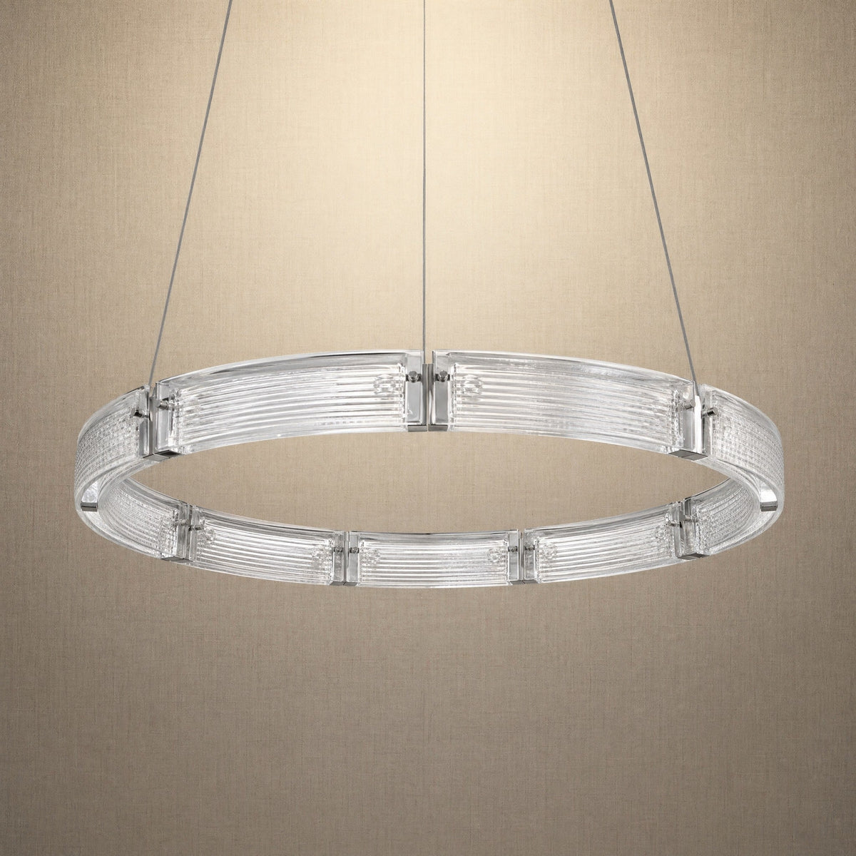 Glass Round Chandelier in a living room