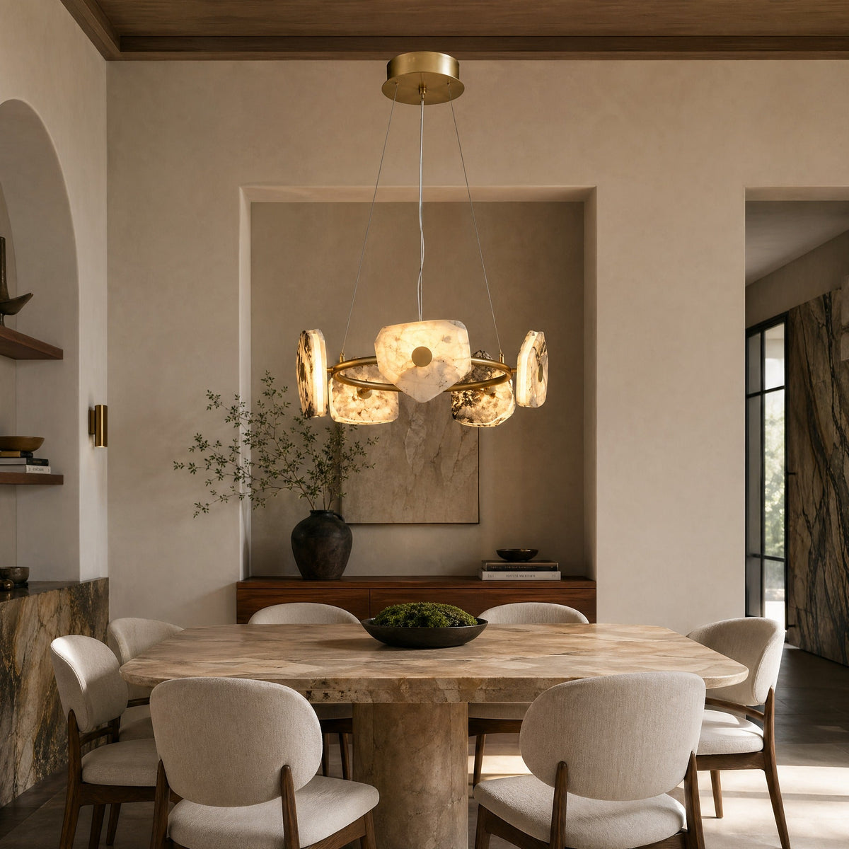 Contemporary Chandelier Dining Room in a dining room