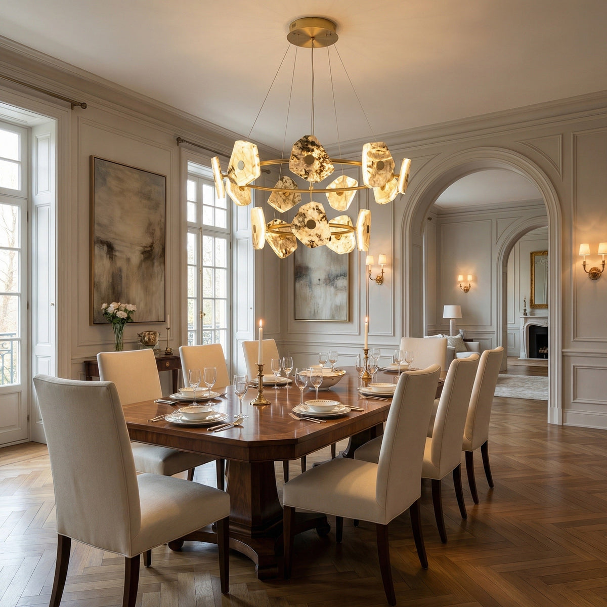 Chandelier In Dining Room in a dining room