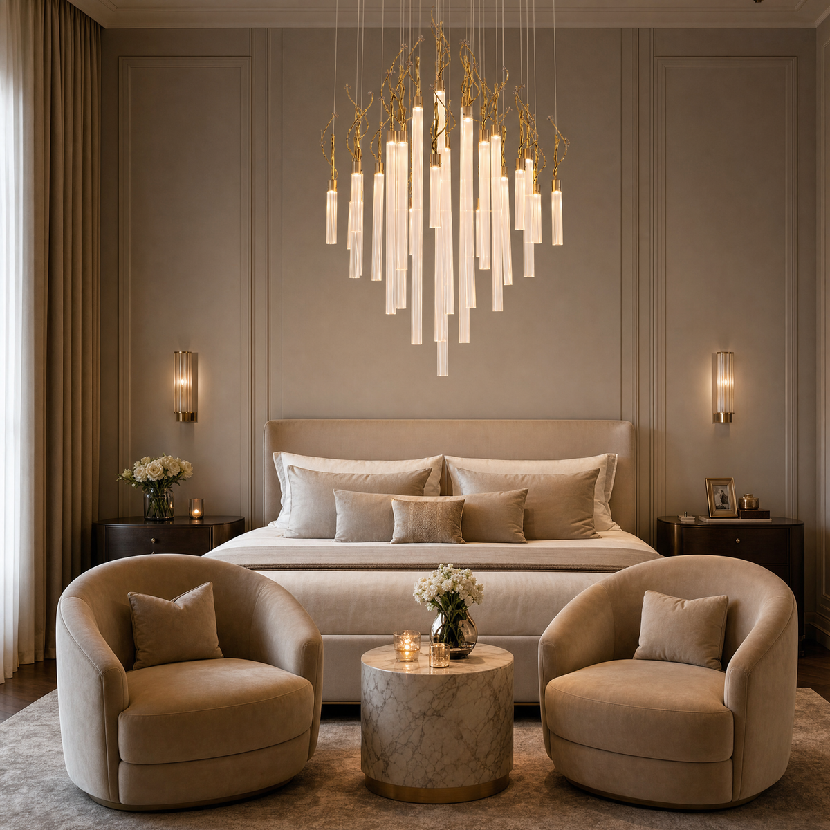 Modern Chandelier in a foyer