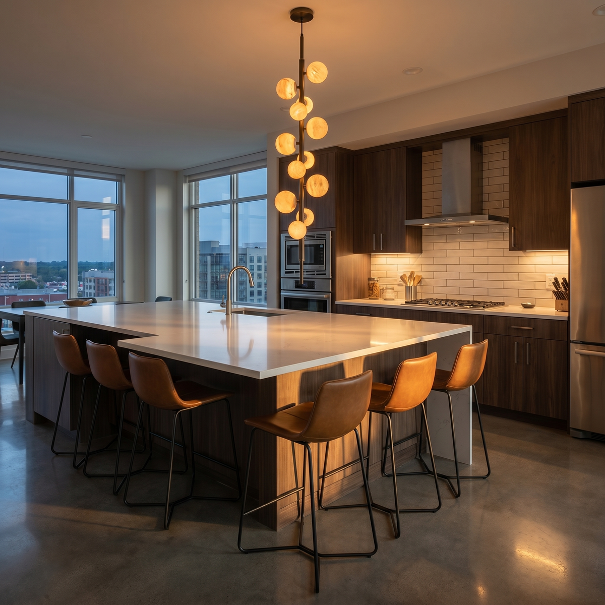 Vertical Orb Cascade Alabaster Pendant Light — D380 — mra-vertical-orb-cascade-91021-d380-scene-2