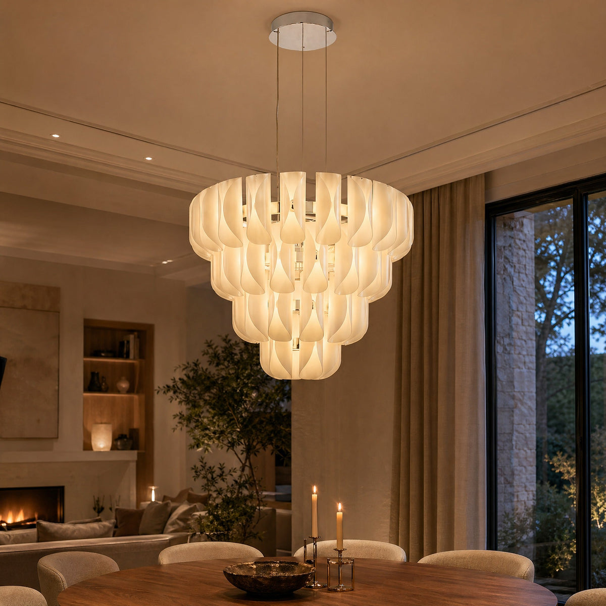 Tiered Chandelier in a foyer