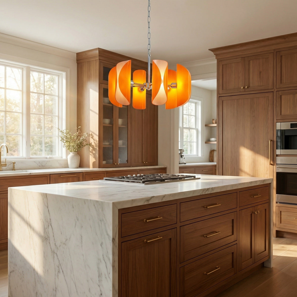Pendant Light Fixtures Glass in a dining room