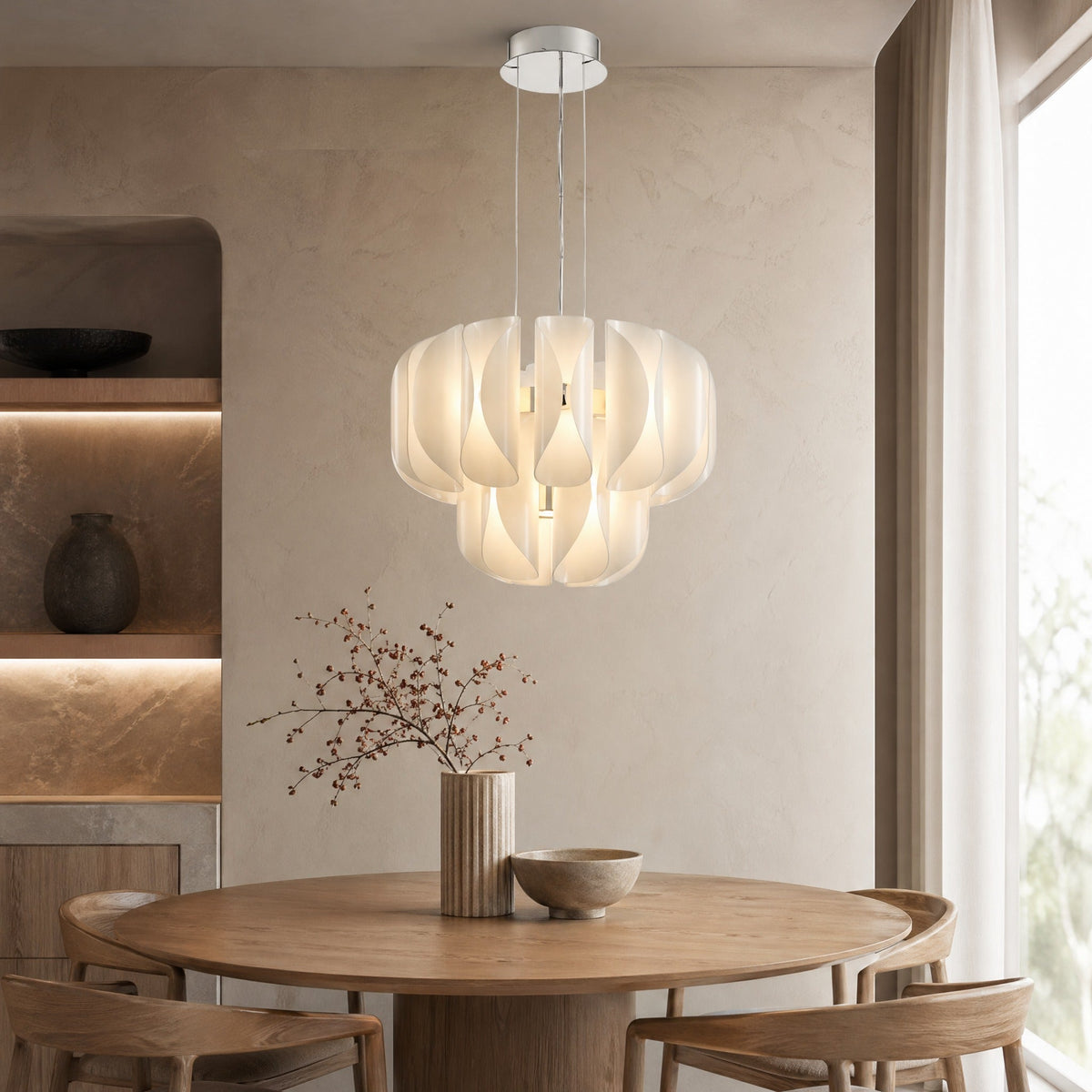 Glass Pendant Light in a dining room