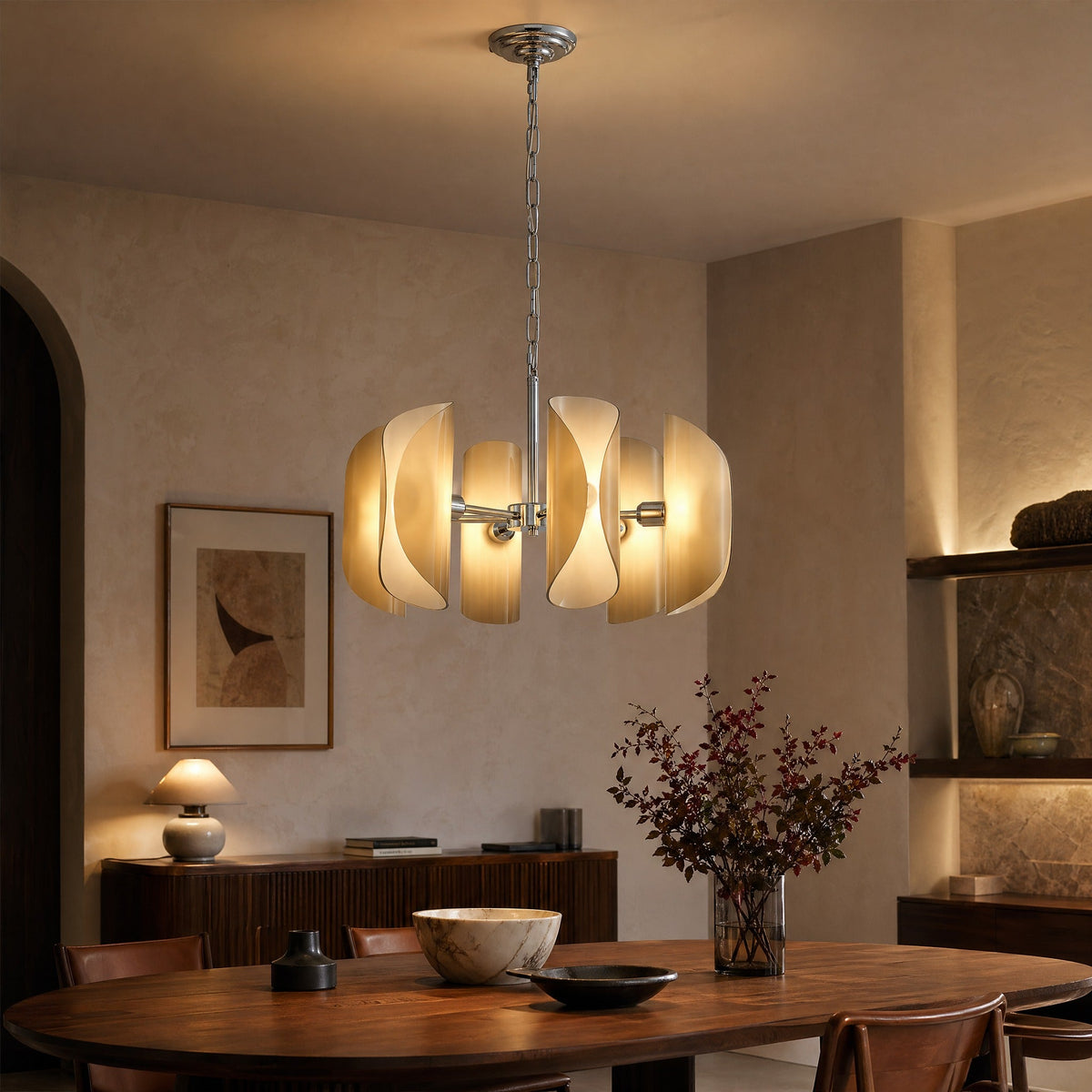 Glass Pendant Light Modern in a living room