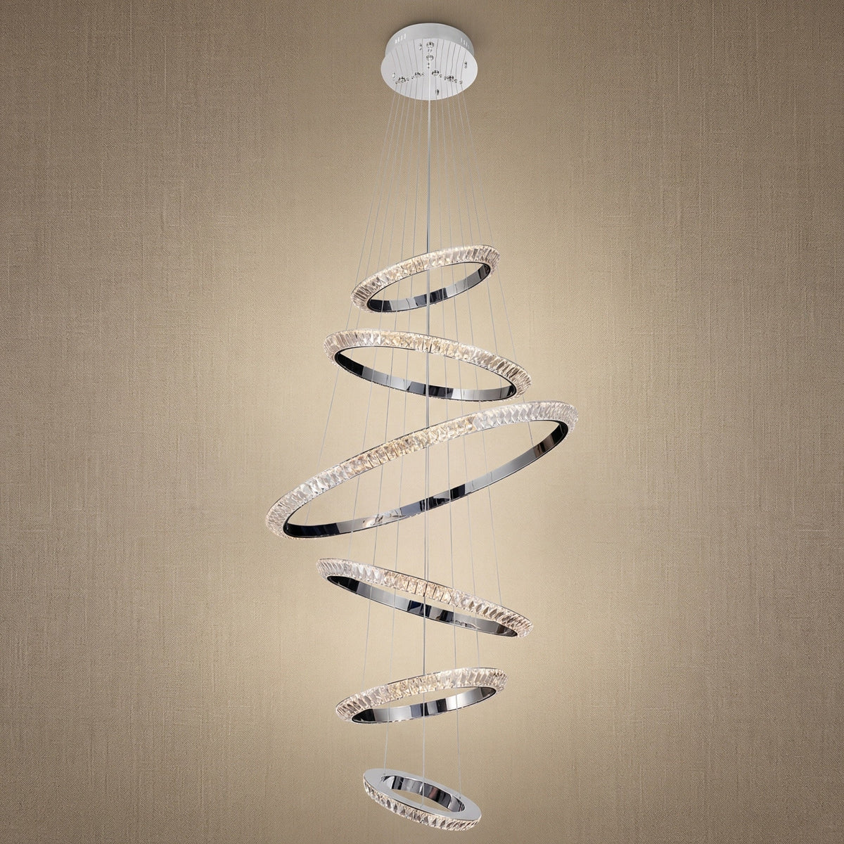 Yiosi Series Cascading Crystal Pendant Light - 47" (Dia 1200mm)