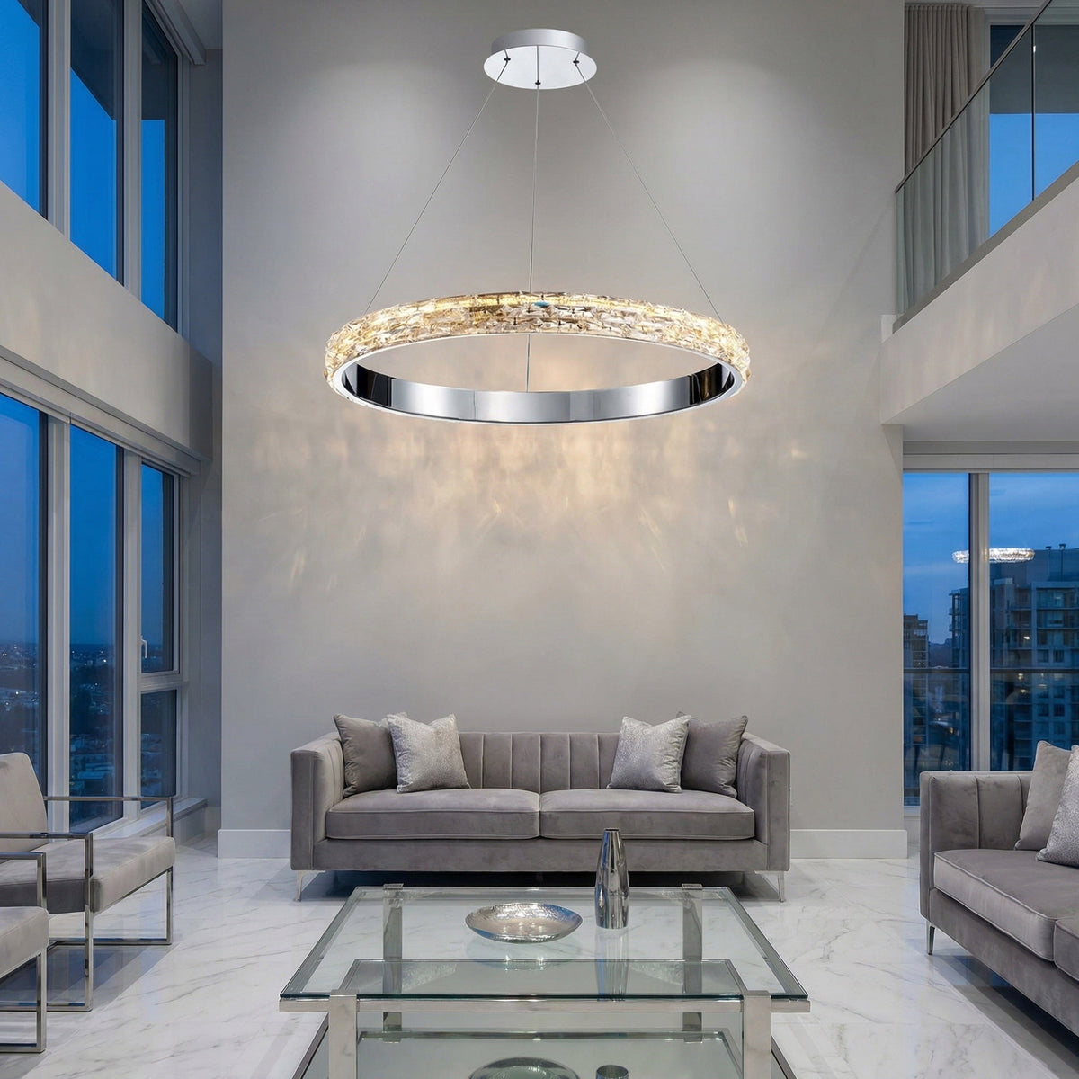 Yiosi Series Crystal Pendant Light Style L - scene-1