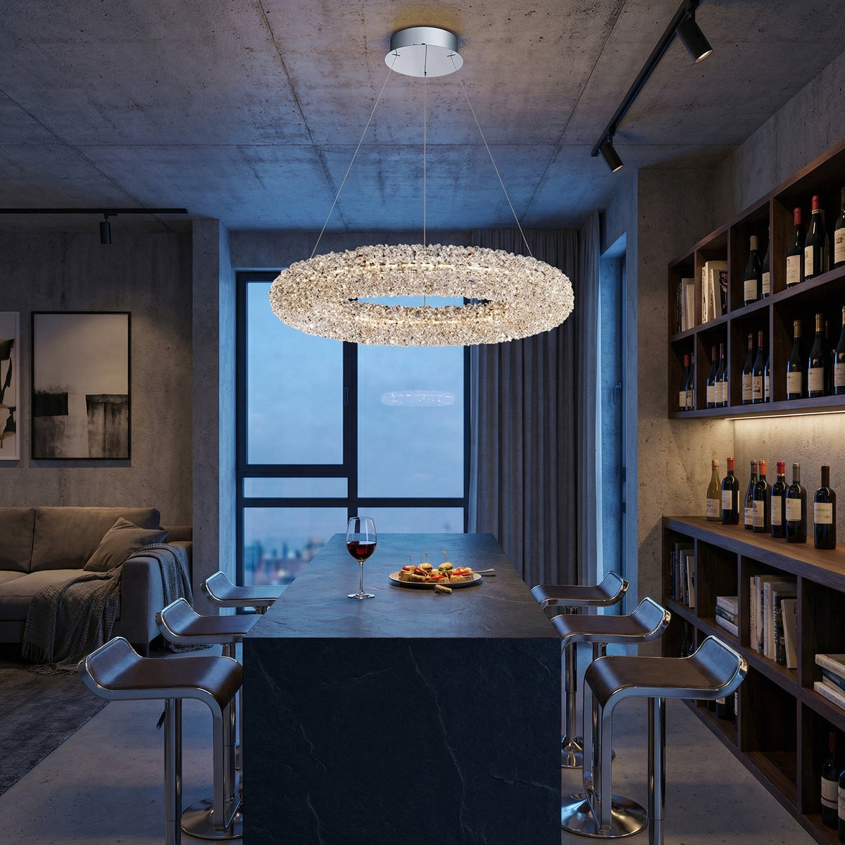 Yiosi Series Crystal Pendant Light Style P - scene-3