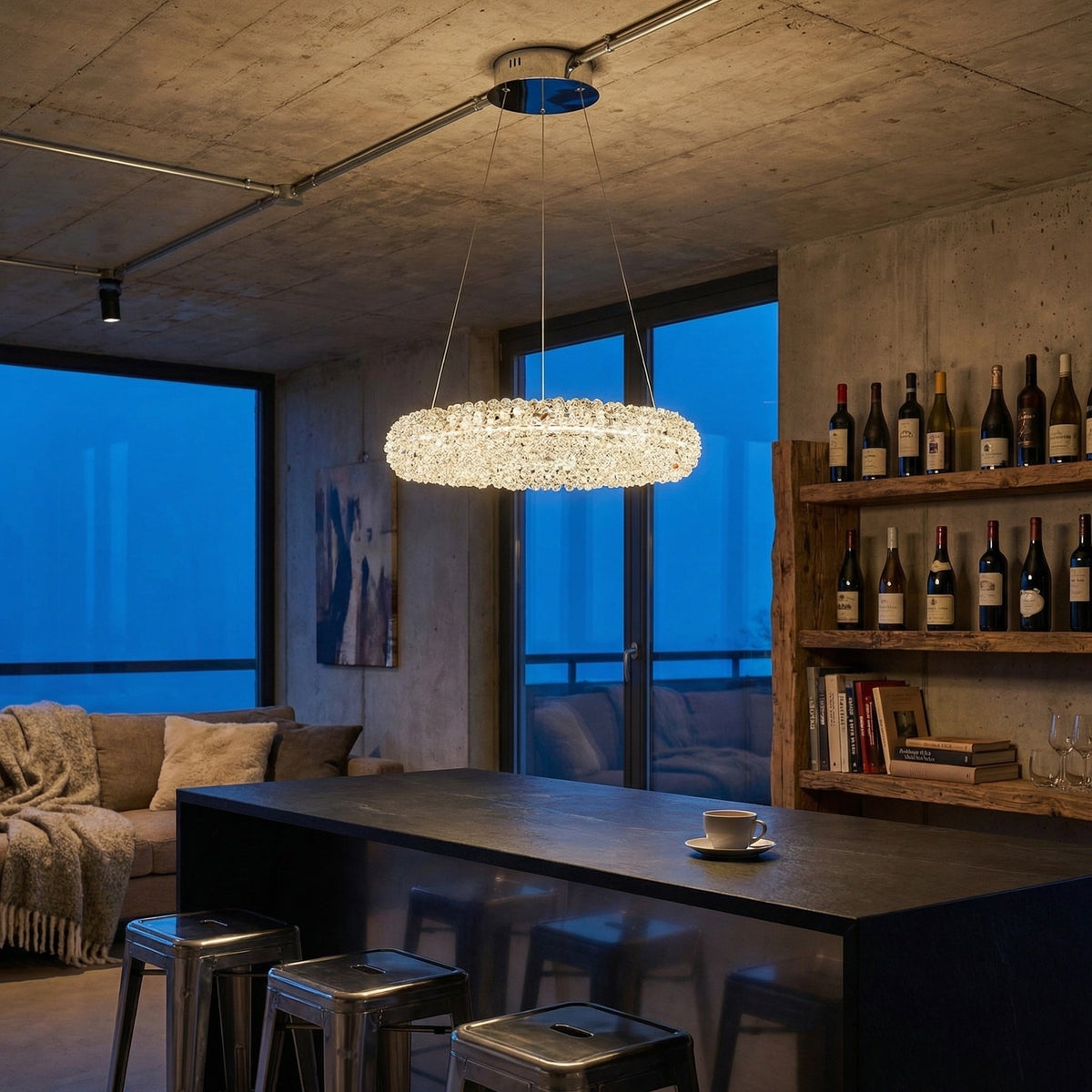 Yiosi Series Crystal Pendant Light Style P - scene-3