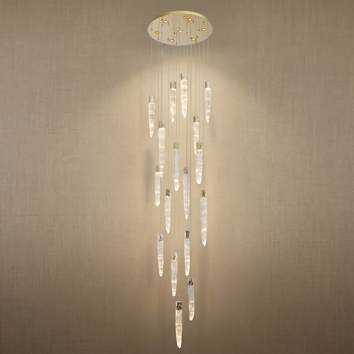 Yiosi Series Linear Cluster Metal Pendant Light - 24" (Dia 600mm)
