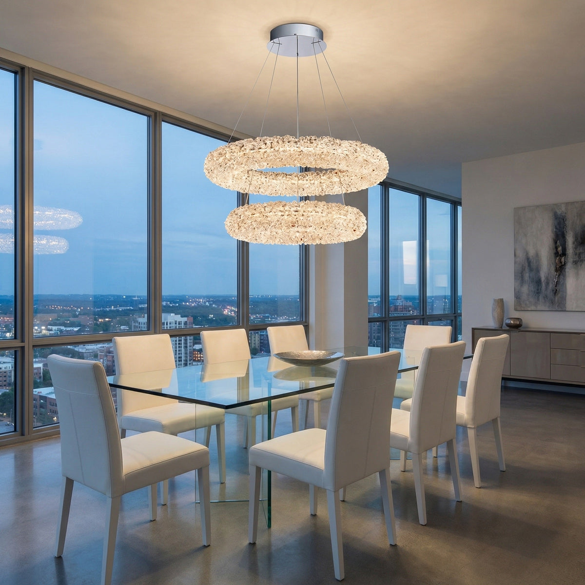 Yiosi Series Nested Crystal Pendant Light Style F - scene-2
