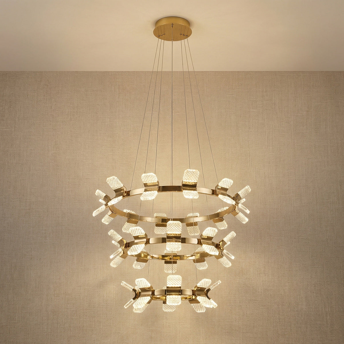 Foyer Chandelier Contemporary in champagne gold